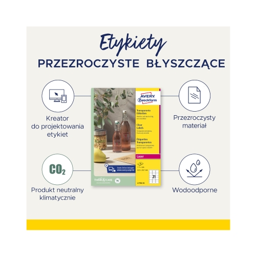 Etykiety Crystal Clear fi80mm transparentne Avery (25)