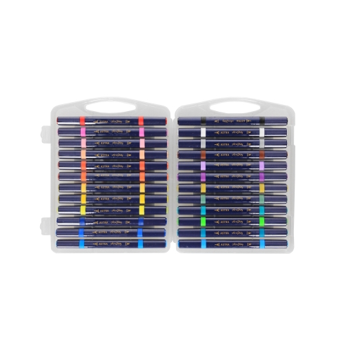Marker akrylowy dwustronny - 24szt. walizka Astra 207025001