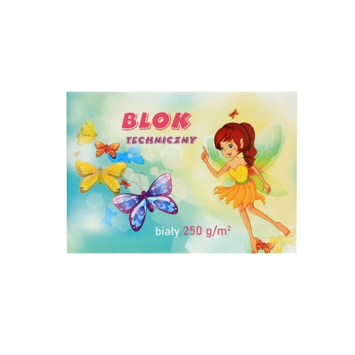 Blok techniczny A4/10 biały 250g Kreska