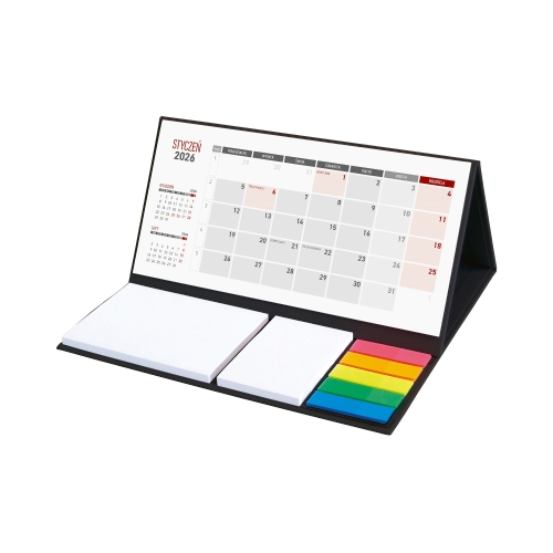 Kalendarz biurowy stojący poziom Notes czarny KB064B