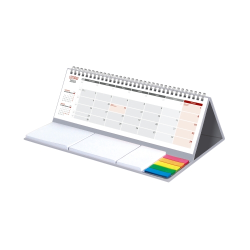 Kalendarz biurowy stojący szary NotesMaxi KB053B spirala