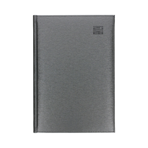 Kalendarz ksiażkowy A4 srebrny Aluminium Standard dzienny