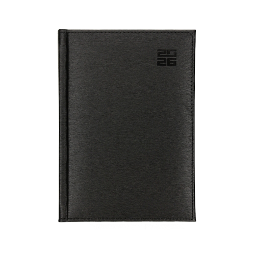 Kalendarz ksiażkowy A5+notes czarny Aluminium Standard tygodniowy