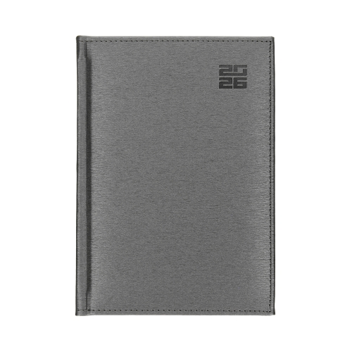 Kalendarz ksiażkowy A5+notes srebrny Aluminium Standard tygodniowy