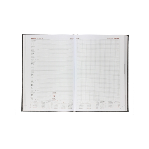 Kalendarz ksiażkowy A4+notes srebrny Aluminium Standard Tygodniowy