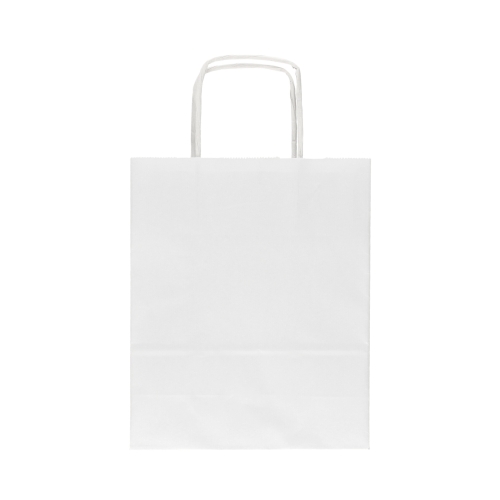 Torba papierowa 180x80x225 biała ze skręcanymi uszami