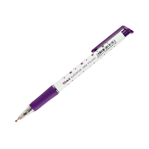 Długopis w gwiazdki automatyczny fioletowy Toma Superfine TO-069