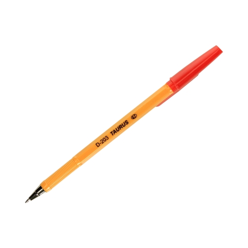 Długopis 0.7mm czerwony żółta obudowa Taurus D-203