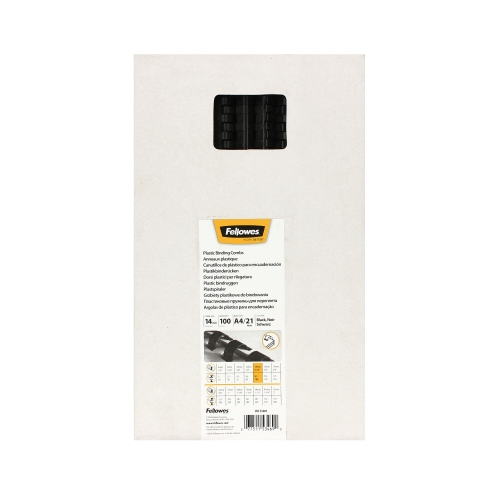 Grzbiet plastikowy 14mm czarny 100k Fellowes (100)