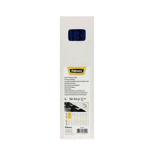 Grzbiet plastikowy 6mm niebieski 20k Fellowes (100)