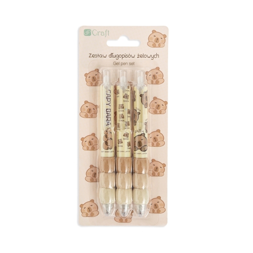 Długopisy żelowe czarne z motywem Kapibara (3)