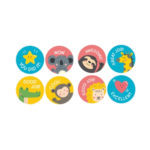 Naklejki motywacyjne na rolce Zwierzątka i symbole (500)