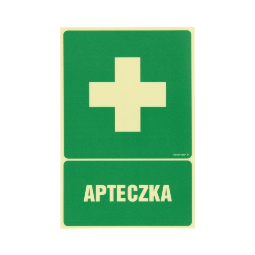 Znak Apteczka pierwszej pomoc 100x150 FS GI010