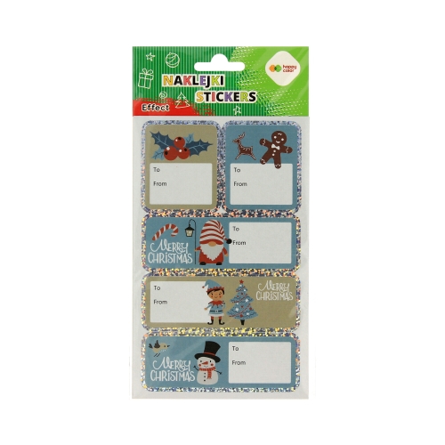 Naklejki ozdobne Effect 10x20cm Xmas Blue Tag HappyColor