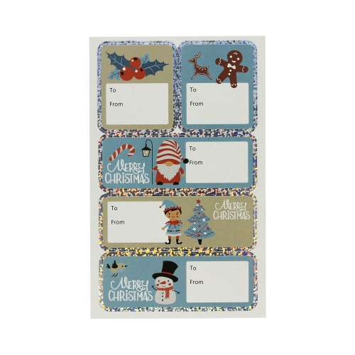 Naklejki ozdobne Effect 10x20cm Xmas Blue Tag HappyColor