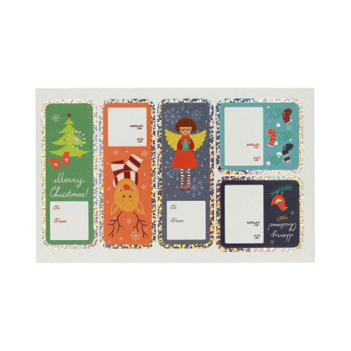 Naklejki ozdobne Effect 10x20cm Xmas Stamp Tag HappyColor