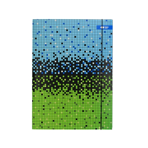 Teczka z gumką 24x31 niebieski/zielony PIXI Blox HappyColor