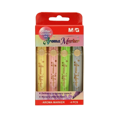 Markery zapachowe 4kol brokatowe M&G MIX1