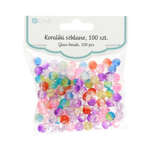 Koraliki szklane spękane 8mm multikolor (100) GRKO-152