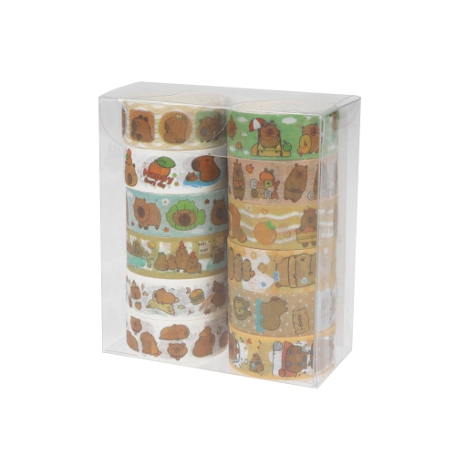 Zestaw taśm dekoracyjnych Washi Kapibara (12)