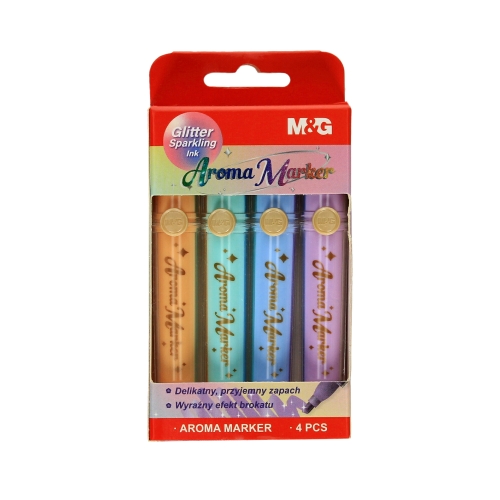 Markery zapachowe 4kol brokatowe M&G MIX3