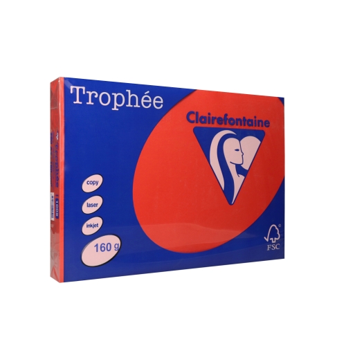 Papier ksero A3 160g czerwień koral Trophee 1005