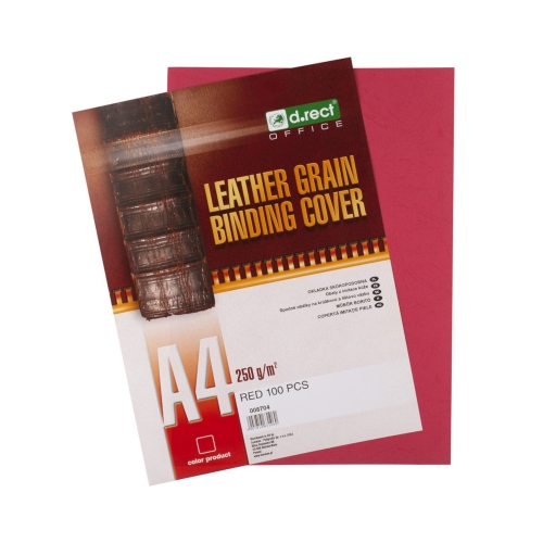 Okładka bindowania czerwona 250g DRect (100)