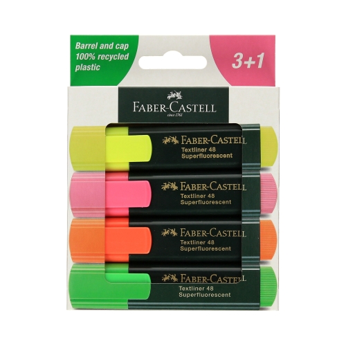 Zakreślacze 4kol op/karton Faber 254844