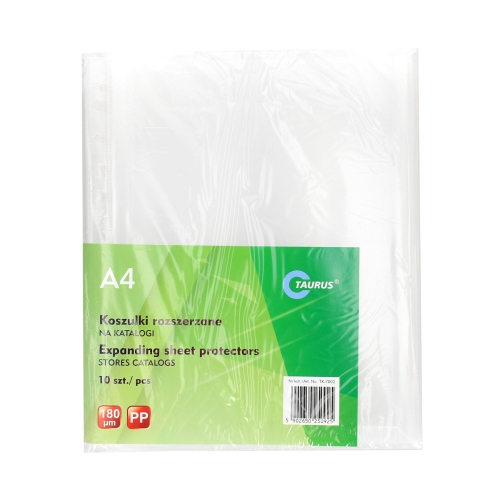 Koszulki krystaliczne A4 (10) poszerzane 180mic Taurus TK-7002