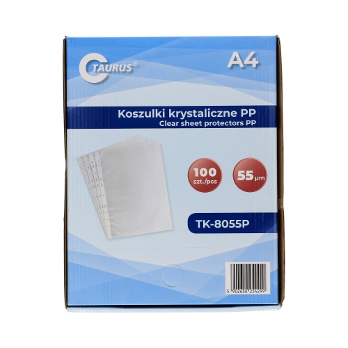 Koszulki krystaliczne A4 (100)/pudełko 55mic Taurus TK-8055P