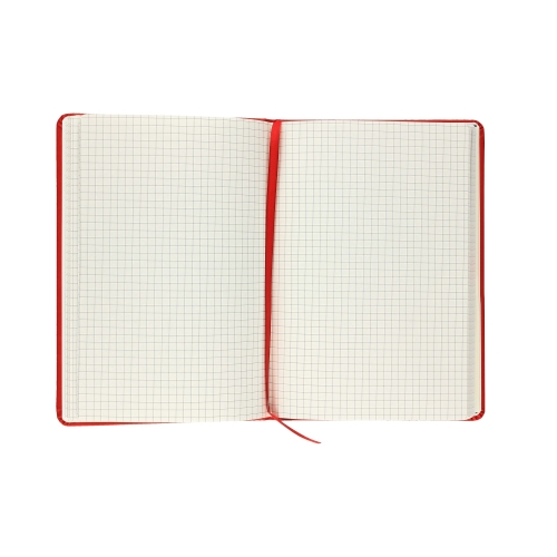 Notatnik A6/80 kratka czerwony z gumką Grand