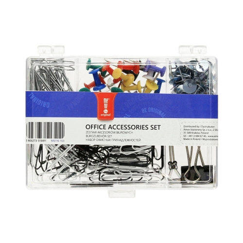 Zestaw spinacze/pinezki/klipy (153) Memobe