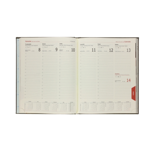 Kalendarz książkowy A4 Lux- B szary tygodniowy