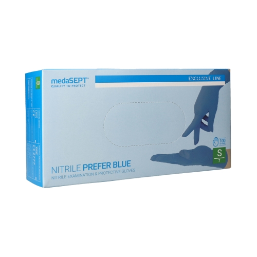 Rękawice nitrylowe bezpudrowe S niebieskie (100)