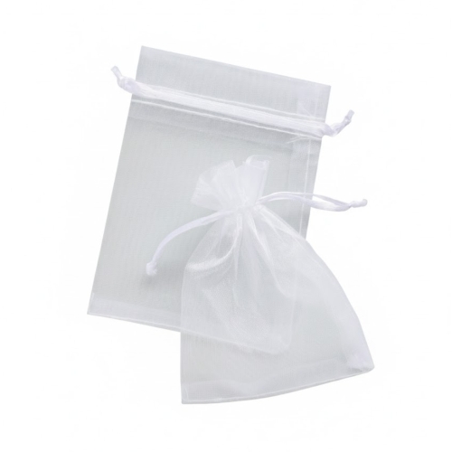 Woreczki ozdobne organza 9x12 białe (10)