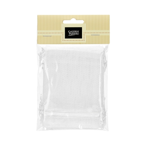 Woreczki ozdobne organza 9x12 białe (10)