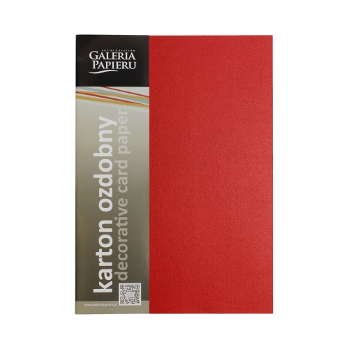 Karton ozdobny A4 200g Brillo/czerwony - 20 ark.