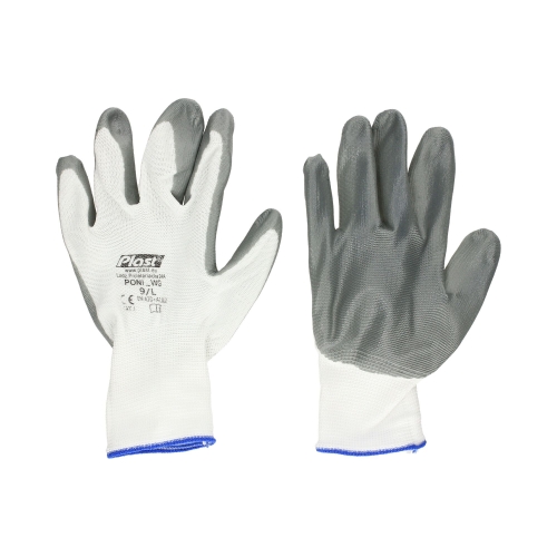 Rękawice powlekane biało-szare XL/10 Plast (2)