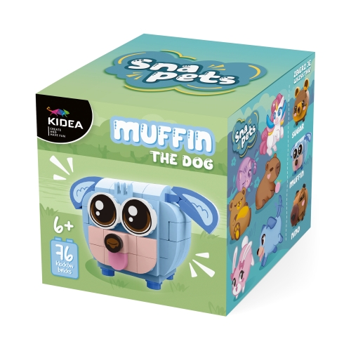 Klocki Snapets niebieski pies muffin Kidea