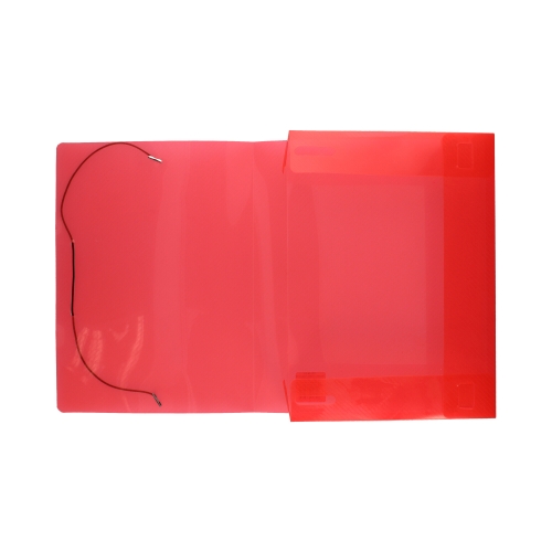 Teczka z gumką transparentna czerwona 40mm Biurfol TG-14