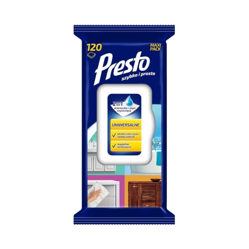 Ściereczki uniwersalne nasączane Presto (120)