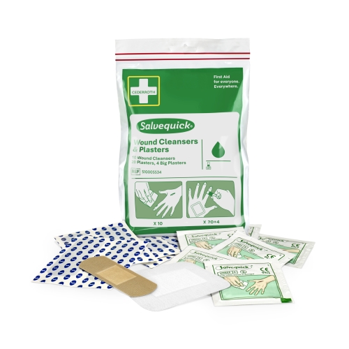 Zestaw dezynfekujący plastry+chusteczki Salvequick Cederroth
