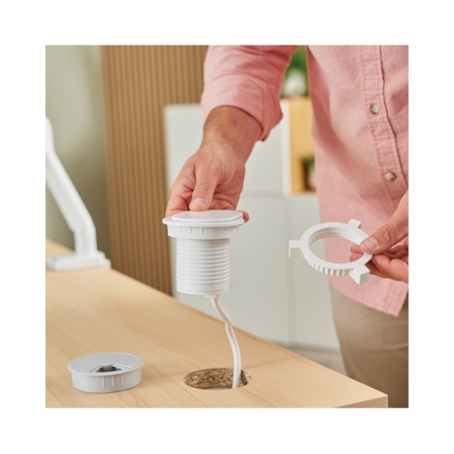 Gniazdo na biurko biały typE PowerSpot Fellowes