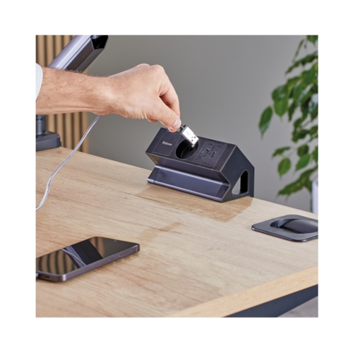 Listwa zasilająca na biurko czarna PowerDesk Fellowes