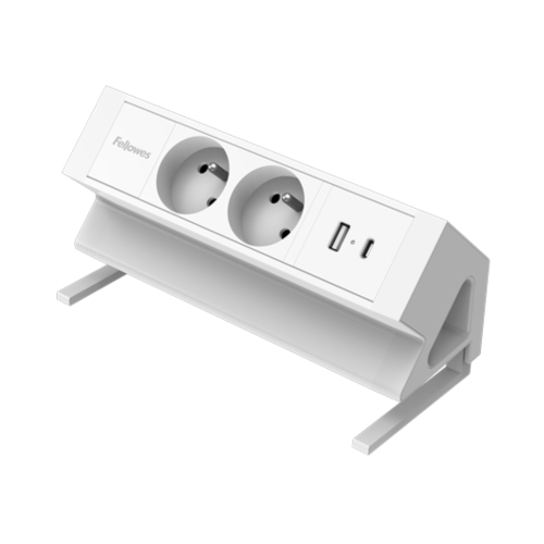 Listwa zasilająca na biurko biała PowerDesk 2 Fellowes