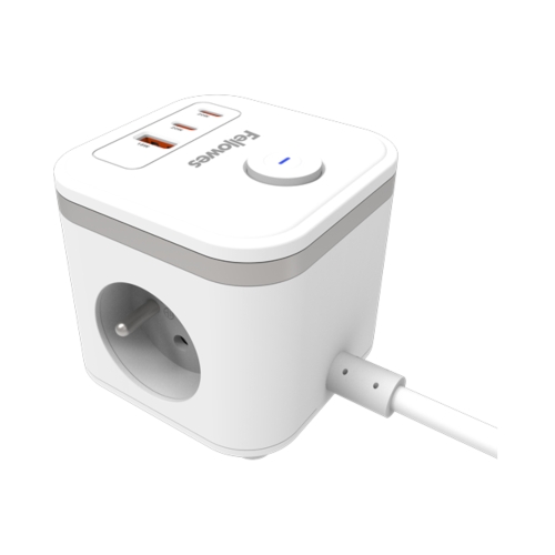 Rozgałęźnik 3 gniazda biały PowerCube Fellowes