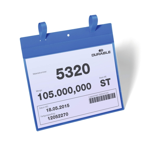 Kieszeń magazynowa z paskami montażowymi A4 pozioma niebieska Durable