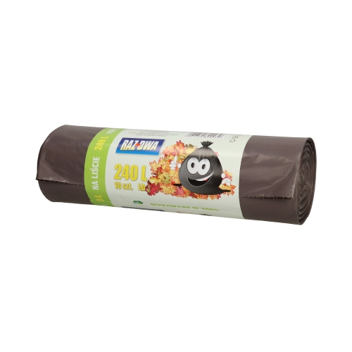 Worki na śmieci 240l brązowe LD mocne (10)