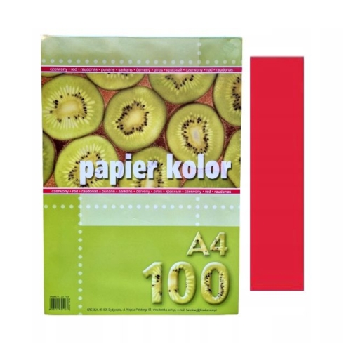 Papier ksero A4 80g czerwony (100)