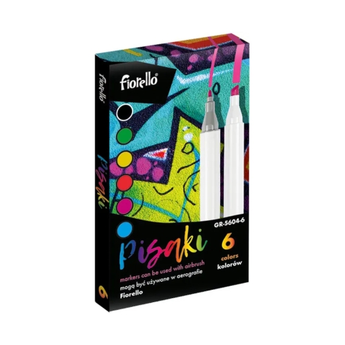 Markery 6kol do pistoletu Airbrush Fiorello GR-5604-6